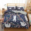 Zelimon Cartoon Pościel Zestaw 3D Sloth Drukowane Duvet Cover Set 2 / 3PC Bedclothes z Poszewką Bedspreads do tekstyliów domowych 20119