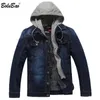 BOLUBAO NEW MEN DENIM JACKETS 가을 겨울 남성용 스트리트 트렌드 단색 후드 재킷 남성 패션 브랜드 데님 재킷 코트 T200502
