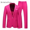 Kuson Hot Rosa Homens Casual Terno Casual Macho Blazer Calças Slim Fit Ternos para Homens Traje Negócio Formal Party Noivo TuxeDos 201105