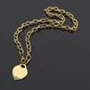 T letter peach heart wave green drop oil thick necklace couple foreign trade heart-shaped necklace for woman