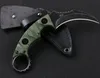 Oferta especial Lâmina fixa Karambit Ao ar livre Faca de garra tática D2 Pedra preta Lavagem Lâmina Full Tang G10 Punho com bainha de couro