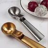 Rostfritt stål Glass Scoop Tool med utlösare Bekväma anti-frysahandtag Icecream sked staplar gelatos frusen yoghurt zzf14239