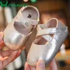 Claladoudou 12-15. Brand Baby Girls First Birthday Party Dress Shoes 0- Toddler Girls Gold Pink Bling Pu Leather shoe LJ201104