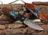 고품질 다마스커스 플리퍼 접이식 나이프 VG10 다마스카 스틸 블레이드 쉘 + 나무 손잡이 EDC 포켓 칼 선물 knifes
