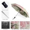 Vintage Shabby imprimé fleuri femmes pluie Parapluie Chic Rose Rose trois pliant fille Durable Portable automatique Parapluie 2112278311349