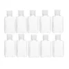 30ml 60ml Empty Clear Plastic Bottles Refillable Travel Container with Flip Cap for Shampoo Liquid Hand Sanitizer