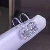 Heißer Verkauf Neue 2019 Luxus Schmuck 925 Sterling Silber T Form Weiß Topas CZ Daimond Frauen Hochzeit Edelsteine Ohrring Haken für Liebhaber Geschenk