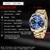 PAGANI Design Full Gold Blue Ceramic Lunetta Orologio subacqueo Orologi Movimento meccanico automatico Orologi da polso impermeabili da uomo in acciaio inossidabile