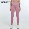 NORMOV Seksi Dikişsiz Legging Ince Yüksek Bel Squat Geçirmez Spor Kabarcık Butt Legging Push Up Spor Spor Egzersiz Leggins 211221