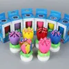 Upgrade Multicolor Rotating Lotus Cake Candle Electronic Music Candle Birthday Wedding Cake Decoration For Kids Gift Party DIY