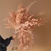 محطة محاكاة الزهور الزخرفية ضوء القهوة المواد الزفاف الراقية صباغة البلاستيك زهرة القصب ورقة الشاي الفارسي