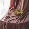 Zagęszczona flanelowa zasłona gotowy produkt niestandardowy bawełna aksamit róży kolor nowoczesny prosty luksusowy chiński nordic brudny proszek