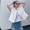 Bayan Kısa Ceketler Moda Aşağı Palto Kış Kızlar Trendy Parkas Metal Üçgen Mektup Desen Çıkarılabilir Kol Yelek