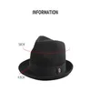 Breda randen hattar män hatt riddare ull jazz brittisk höst vinter casual filt svart topp1