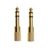 Gold banhado 6,35 mm masculino a 3,5 mm feminino conector de áudio estéreo Aux 6,35 3.5 Conversor adaptador