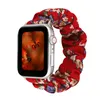 For Apple Watch Series 6 5 4 3 2 Fashion Leopard Flowers Soft Scrunchie Casual Band Wristwatch Strap