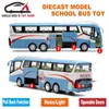 25cm comprimento 1 55 Escala Modelo de ônibus de metal diecast, meninos presentes brinquedos de liga com portas abertas / música / luz / de volta função lj200930