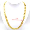 24 k Stamp link Fine Solid Yellow Gold GF Necklace 600 * 12 mm Heavy Model Men Thick Chunky Chain