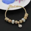 DIY Fashion Women Retro Creative Charm Silver Plated Crystal Wedding Bracelets Girl Bangle Cheap Jewelry Beaded Strands GD949