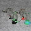 Catcher de cinzas de vidro de narguilé com 45 ° e 90 ° 14mm de articulação DAB DAB Bong Bong Ashcatcher Silicone Container