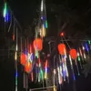 Lumières de Noël 30cm 50cm 8 Tube Holiday Meteor Shower LED Fairy Garland Light String Outdoor Décoration de jardin étanche 201203