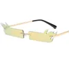 ファッション女性男性リムレスサングラス長方形炎の太陽グラス面白いアイウェアマスカレードパーティーカラーレンズ眼鏡眼鏡A ++