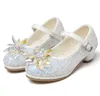 Sapatos de salto alto de garotas Princess Shoes Children039s Sapatos únicos Primavera e outono Novo estilo Little Girl Show Crystal Dress S6086289