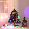 Tabletop Xmas Tree Artificial Mini Christmas Pine Tree with LED String Lights Desktop New Year Decoration 50cm JK2010XB