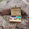 Табачная труба комплект древесины stash box + алюминиевая травная шлифовальная шлифовка с земляной точкой один удар + силиконовый starh jar металлический dab tool + стекло