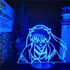 Inuyasha LED ANIME LAMP 3D Nightlights 7 Cor Mudar Inuyasha Visual Night Light Table Lamp presente Xmas Para