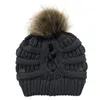 High Quality Womens Outdoor Mask Knitted Hat Stretchy Weave Winter Split Wool Hats Caps
