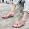 Sandals 2022 Summer Women 5cm High Heels Fetish Stripper Purple Peach Low Sandles Sexy Shoes1