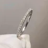 inbeaut 18K White Gold Plated Pass Diamond Test Round Excellent Cut 0.1 ct MicroColor Ring 925 Siver Party Jewelry 2202078775306