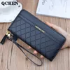 Portefeuille femme long treillis gland mode téléphone portable dames pochette pu étoile dragonne sac plusieurs couleurs 582 Q1117