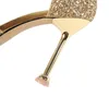 Kadınlar Yaz 9.5 cm Yüksek Topuklu Kristal Lüks Tasarım Sandalet Lady Glitter Bling Pompaları Sequins Düğün Gelin Sandles Askı Ayakkabı