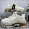 Paris Casual Schoenen Triple S Clear Sole Trainers Dad Shoe Sneaker Zwart Zilver Crystal Bottom Heren Dames Chaussures van superieure kwaliteit