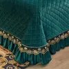 Europe Lace Crystal Velvet Bedspread Thick Soft Qulited Cotton Bed Cover Luxury Double Queen Sheet With Pillow Shams 3 pcs LJ201016