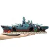 47x9 5x12cm Navy Warship Battle Ship Harts Boat Aqaurium Tank Fish Decoration Ornament Underwater Ruin Wreck Landscape A9154 Y200232L