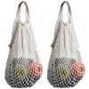 Shopping Bag Reusable Cotton String Grocery Bags Mesh Produce Bag Hand Totes Fruit Vegetable Storage Bags for Grocery Shopping Outdoor
