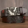 Nieuwe mannelijke V Automatische Buckle Dragon Brand Belt Men Luxury Echt lederen Men039S Zakelijke riemen voor mannen Causal Jeans Ratchet BE9672062