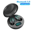 Wireless Earphones A10 TWS Bluetooth 5.0 Wireless HiFi In-Ear Earphones with Round Digital Charging Box Sports Headphones Earbuds