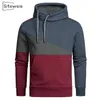 Men's Hoodies & Sweatshirts Mens Fashion Patchwork Long Sleeve Sportswear Cotton Blend Pullovers Sports Casual Harajuku Hoodie L614