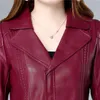 Lederjacke Damen grün XL- Plus Size Langarm 2020 Herbst neue koreanische Mode kurze schlanke Mom PU-Kunstledermantel LJ201012