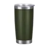20oz Car cups Stainless Steel Tumblers Cups Vacuum Insulated Travel Mug Metal Water Bottle Beer Coffee Mugs With Lid 18 Colors