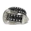 Large Size Rhinestones Belts Western Cowgirl Cowboy Bling Crystal Studded Leather Belt Removable Buckle For Men Women