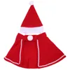 Pet Christmas Costume Warm Dog Cape Cat Clothes Puppy Santa Hat With Cute Cloak Home Decor Dogs Supplies JK2011XB