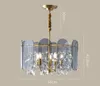 Postmodern Living Room Chandelier Copper Crystal Glass Luxury Dining Bedroom E14 Lighting Hanging Lamp Villa Lobby Round Fixture