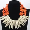 Wunderschöne orange und blaugrüne blaue Barock Korallen Halskette Mode afrikanische Hochzeitsperlen Party Halskette Brautschmuck 2020 CNR0379525457