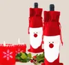 Decorazioni natalizie rosso babbo natale bottiglia di vino sacchi cartoni animati sacco champagne vino confezione cieca regalo di festa adornano borse