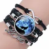 Infinity wolf bracelet multilayer wrap glass cabochon bracelets women kids fashion jewelry will and sandy drop ship